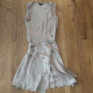 Ted Baker Pink Gray Midi Wrap Dress Sz 2